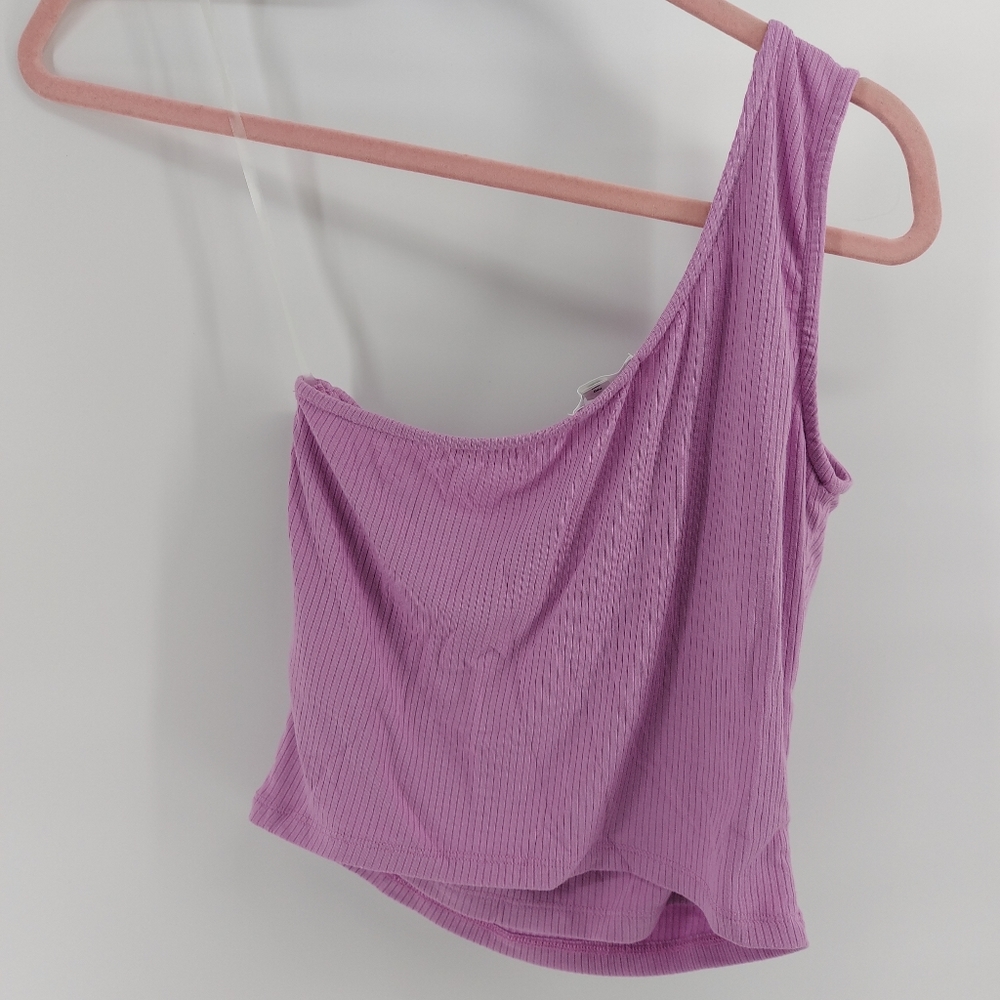 bp One-Shoulder Rib Tank Top cropped - Picture 6 of 10